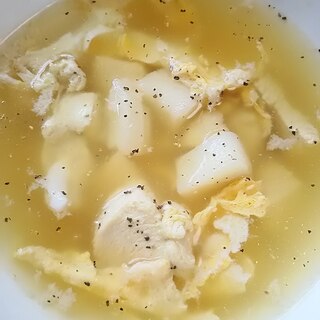 鶏むね肉と白はんぺんの卵スープ(^^)